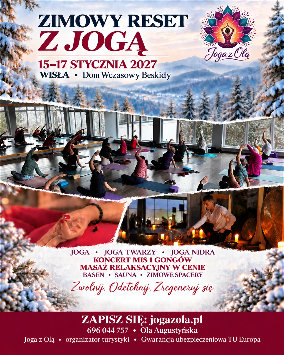 Zimowy Reset z Jogą – Wisła, 15–17 stycznia 2027 – Joga z Olą